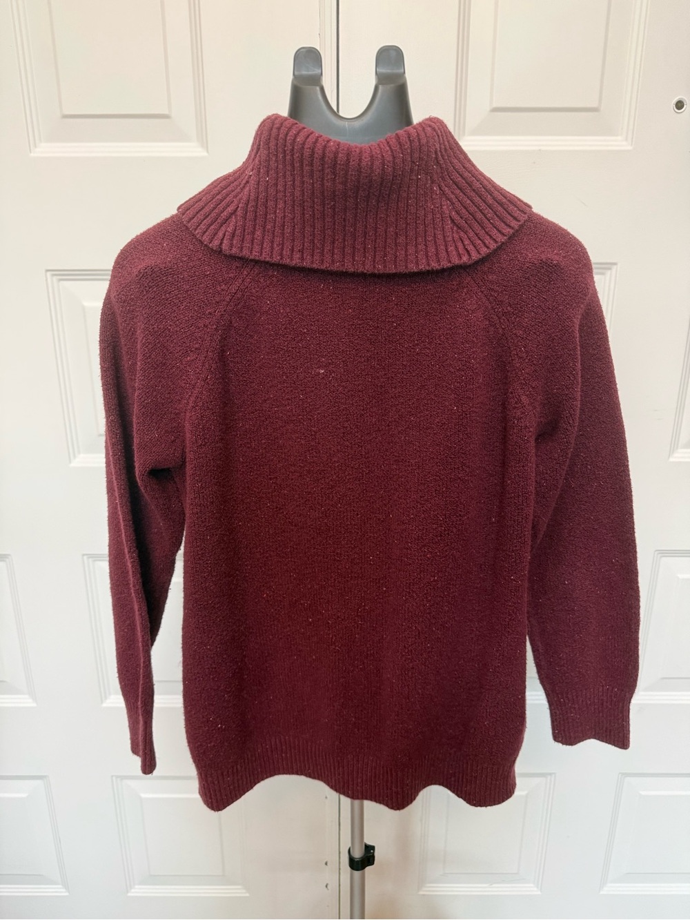 Calvin Klein Maroon Ribbed Cowl Neck Sweater - Picture 3 of 6